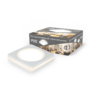 Gauss Светильник Backlight BL100 Квадрат. Белый, 5W, LED 3000K