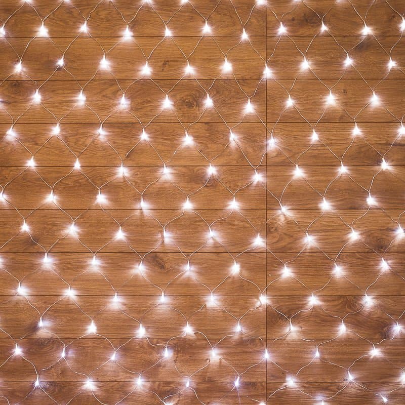 NEON-NIGHT Гирлянда «Сеть» 1,5х1,5 м, прозрачный ПВХ, 96 LED белый 215-105