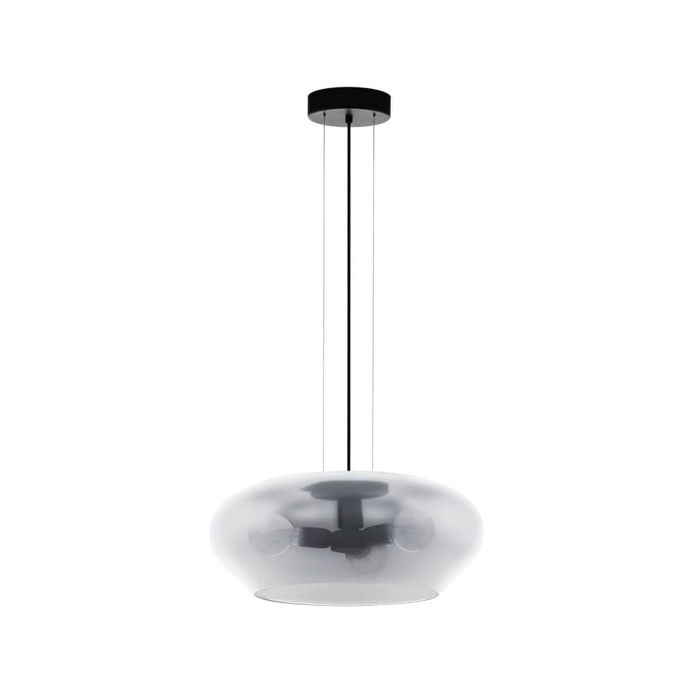 Eglo 39658 Подвес PRIORAT, 3x40W(E27), 500, сталь, черный/стекло, черный, прозрачный
