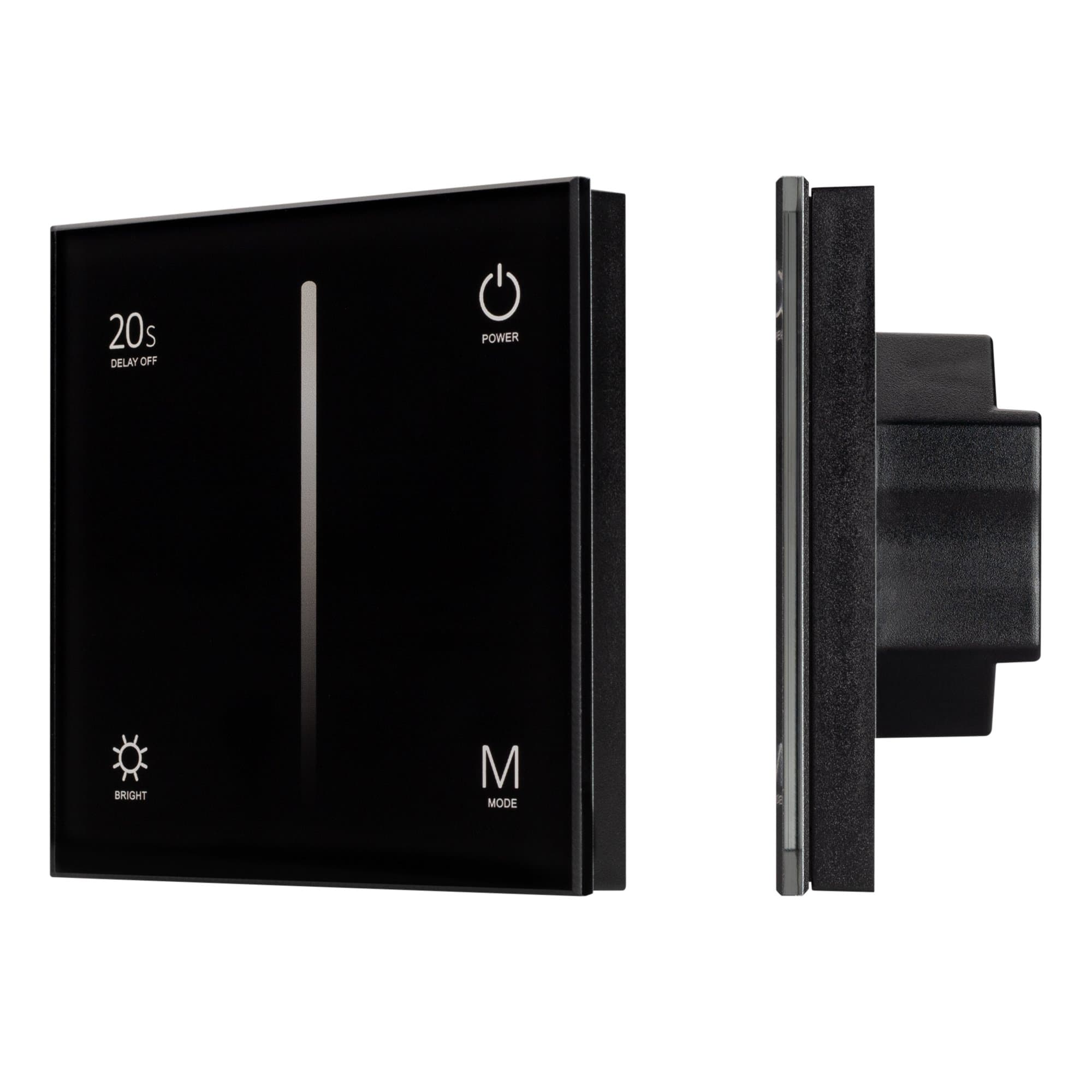Arlight Панель SMART-P6-DIM-G-IN Black (12-24V, 4x3A, Sens, 2.4G) (IP20 Пластик, 5 лет) 034780 — миниатюра 1