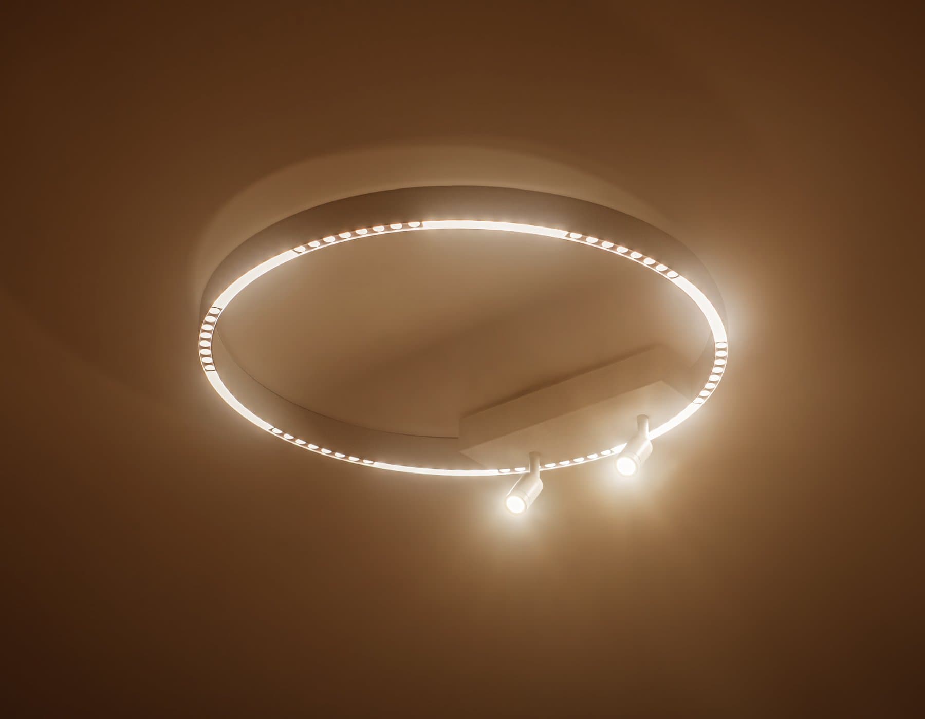Ambrella Светильник потолочный светодиодный FL5807/1+2 WH белый 40W 3000K/4200K/6400K D600*95 (без ПДУ) — миниатюра 3