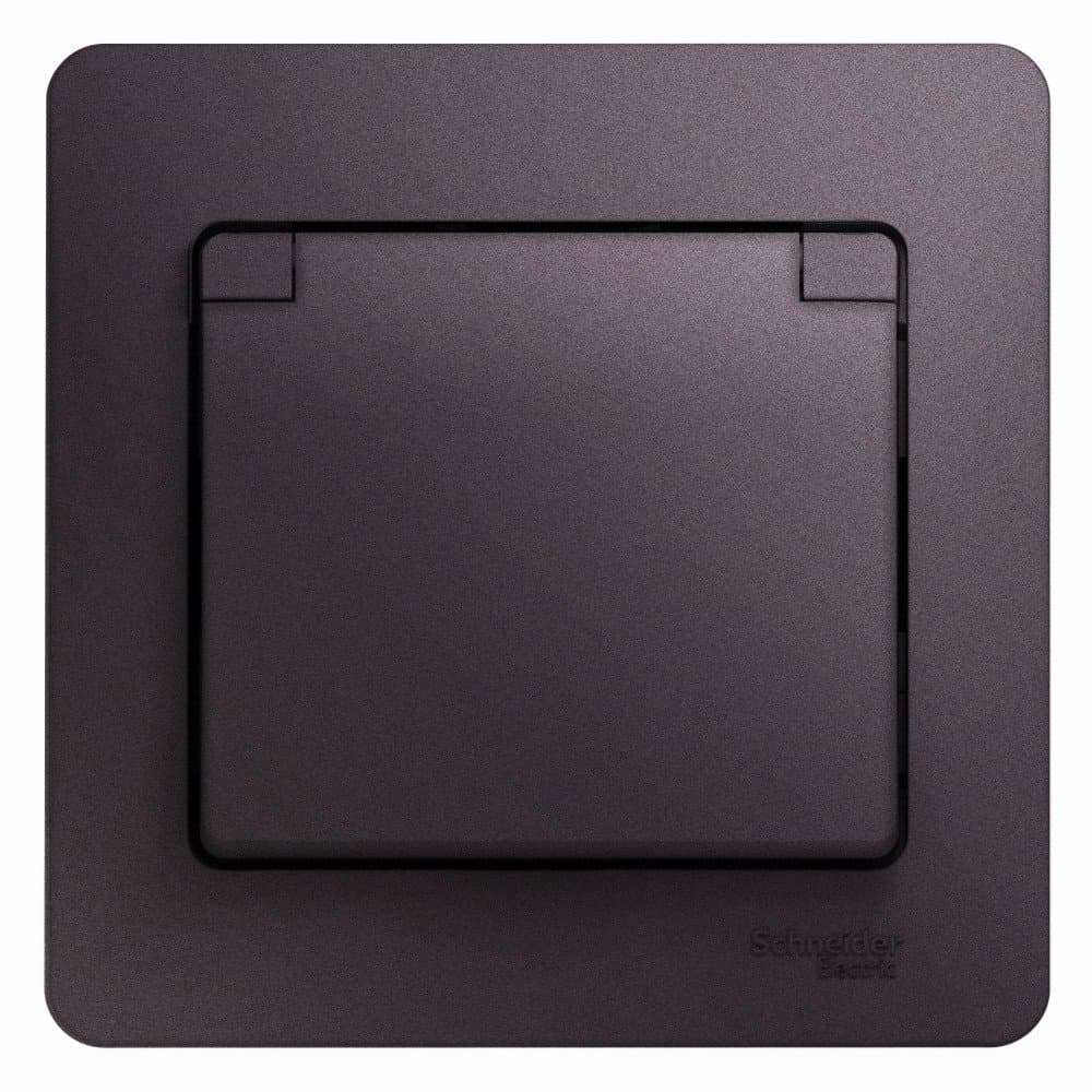 Systeme Electric Glossa Сиреневый туман Розетка с/з со шторками с крышкой IP20 (в сборе) — миниатюра 1