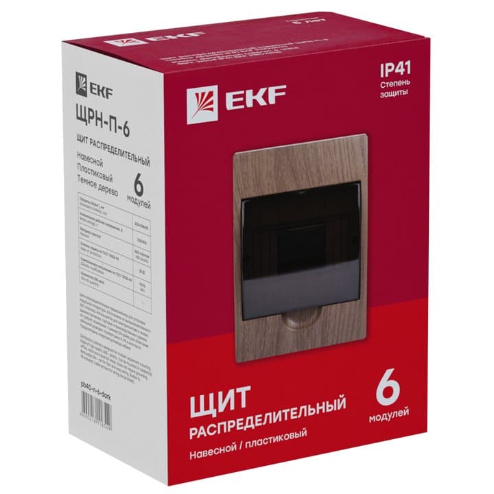 EKF PROxima Щит распределительный навесной ЩРН-П- 6 темное дерево IP41 — миниатюра 4