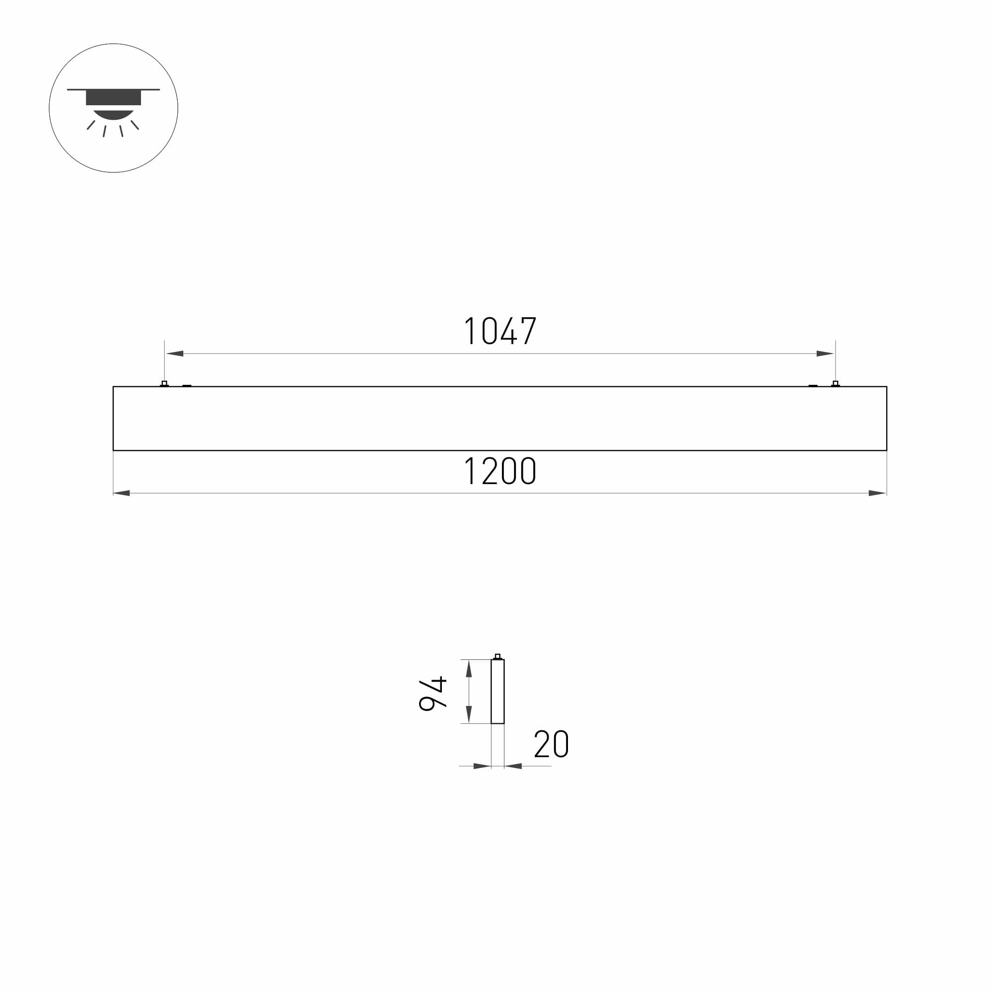 Arlight Светильник ALT-LINEAIR-FLAT-UPDOWN-DIM-S2094-1200-40W Day4000 (BK, 100 deg, 230V) (IP20 Металл, 3 года) 031471 — миниатюра 2