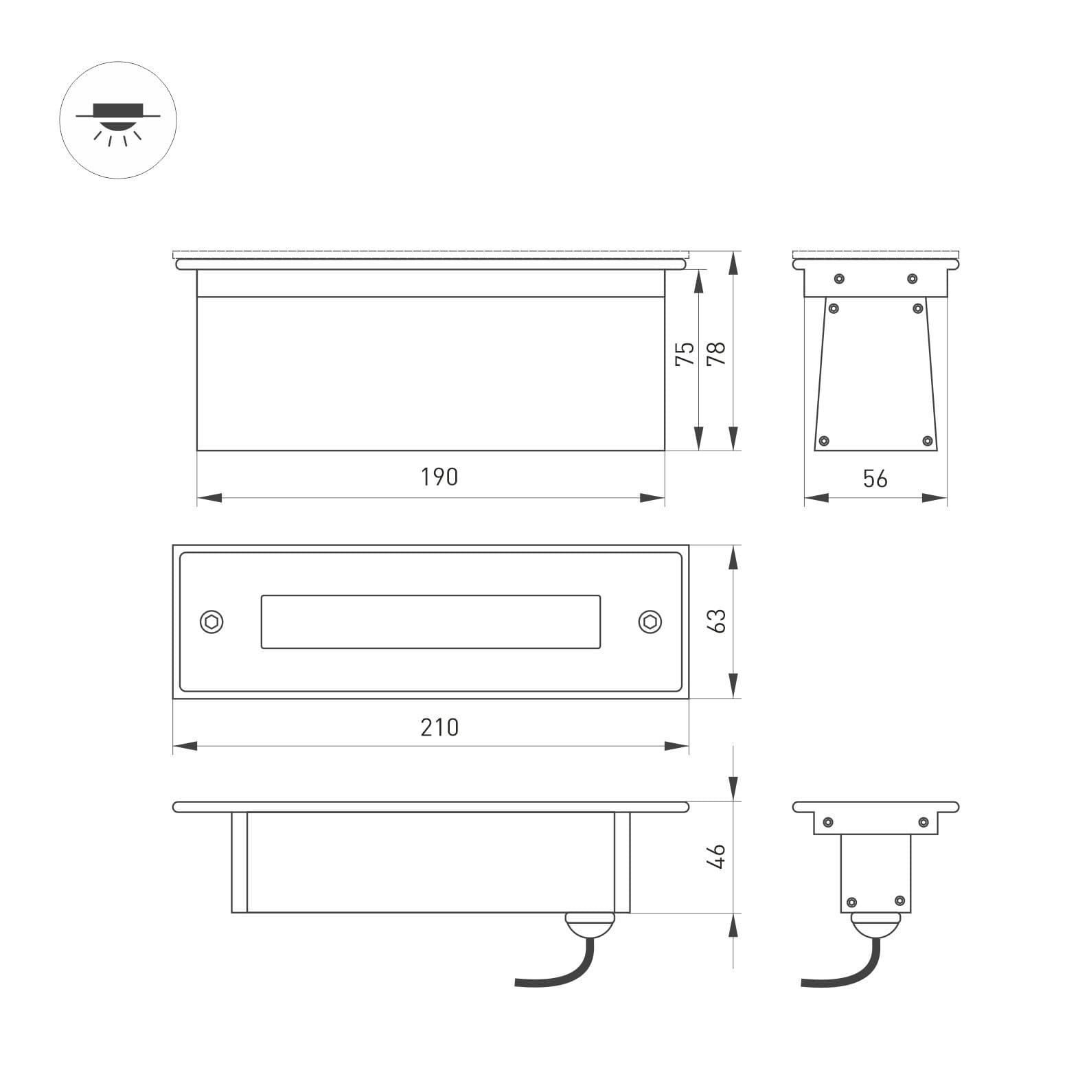 Arlight Светильник LTD-LINE-TILT-S210-8W Warm3000 (SL, 120 deg, 230V) (IP67 Металл, 3 года) 024944 — миниатюра 5