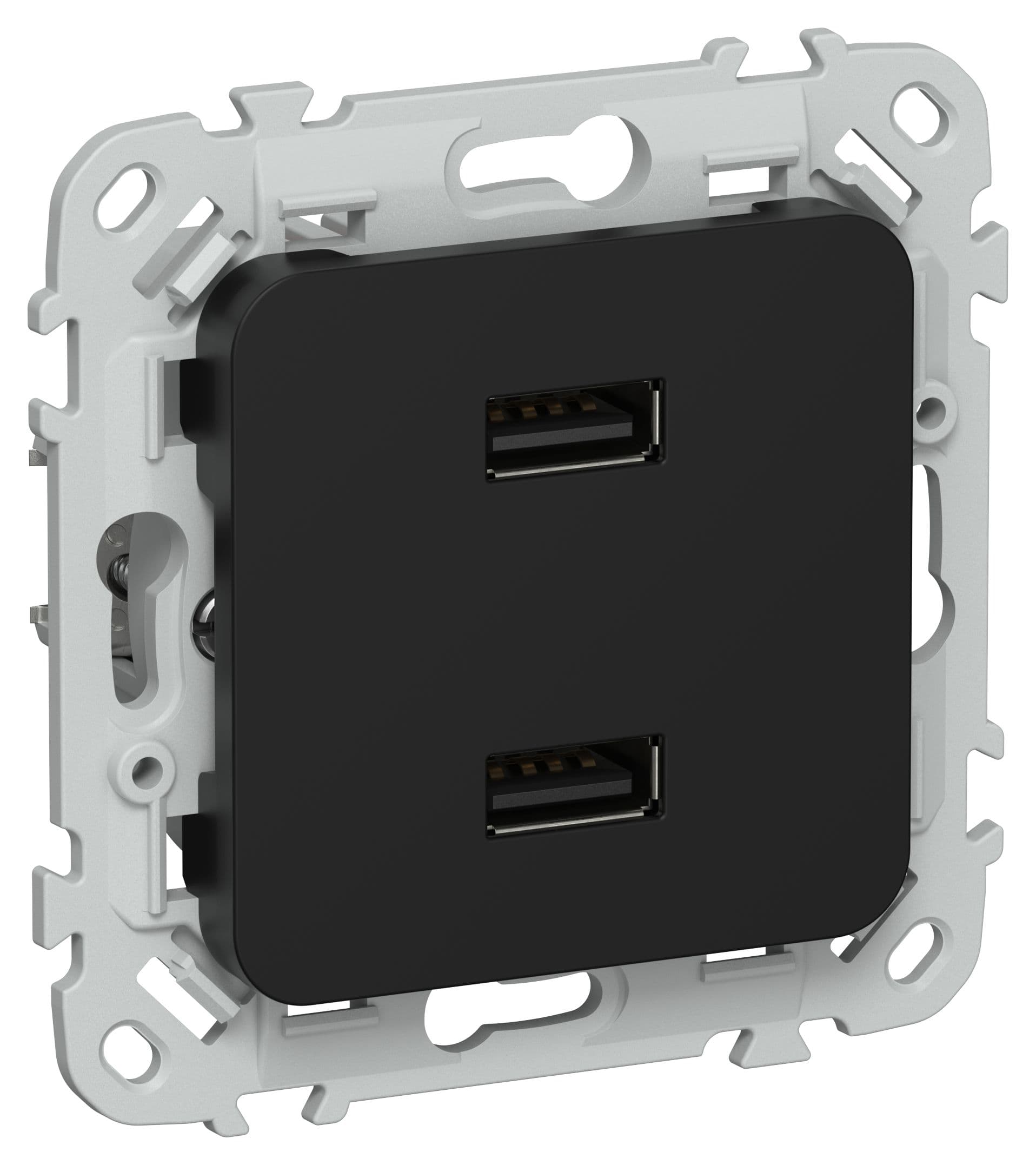 IEK FLITE Черный Розетка USB A+A 31А