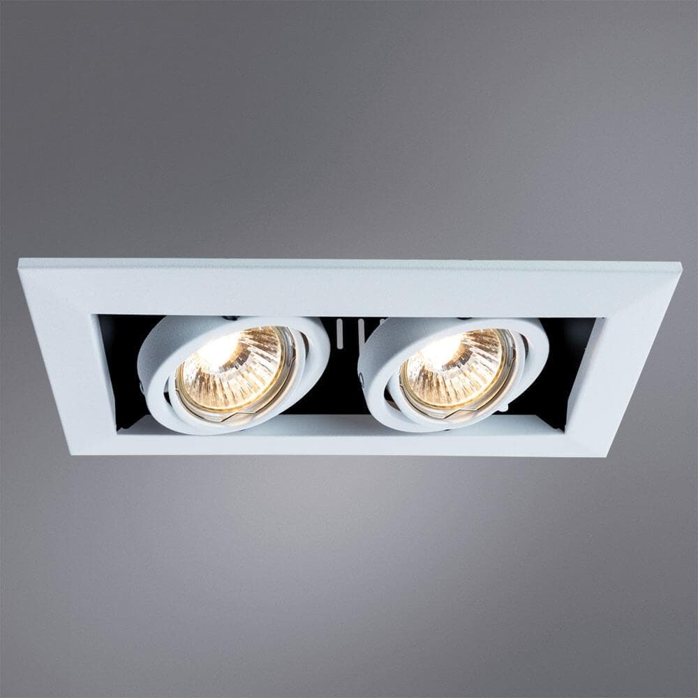 Arte Lamp Cardani Белый Светильник точечный встаиваемый 50W GU10 2x500lm A5941PL-2WH — миниатюра 4
