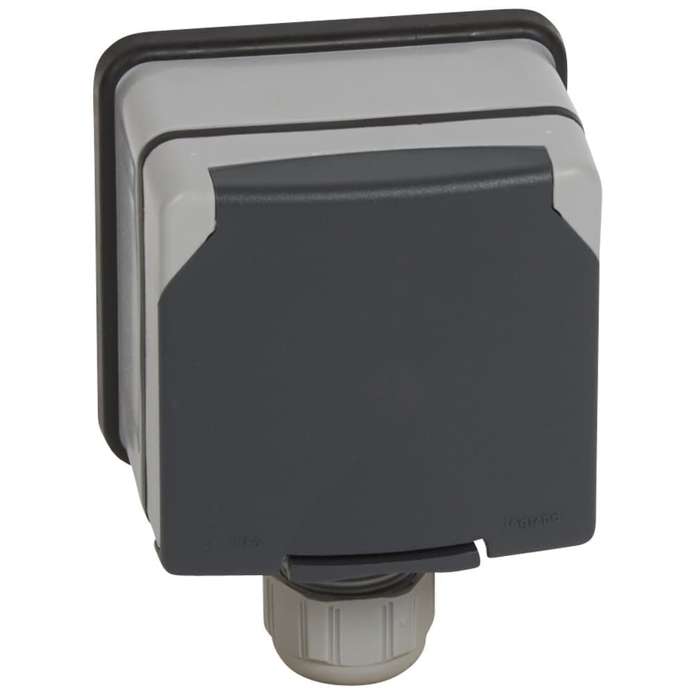 Legrand Plexo Серый Переключатель 1-клавишный,накладной,в сборе,10А, IP66 090460 — миниатюра 3