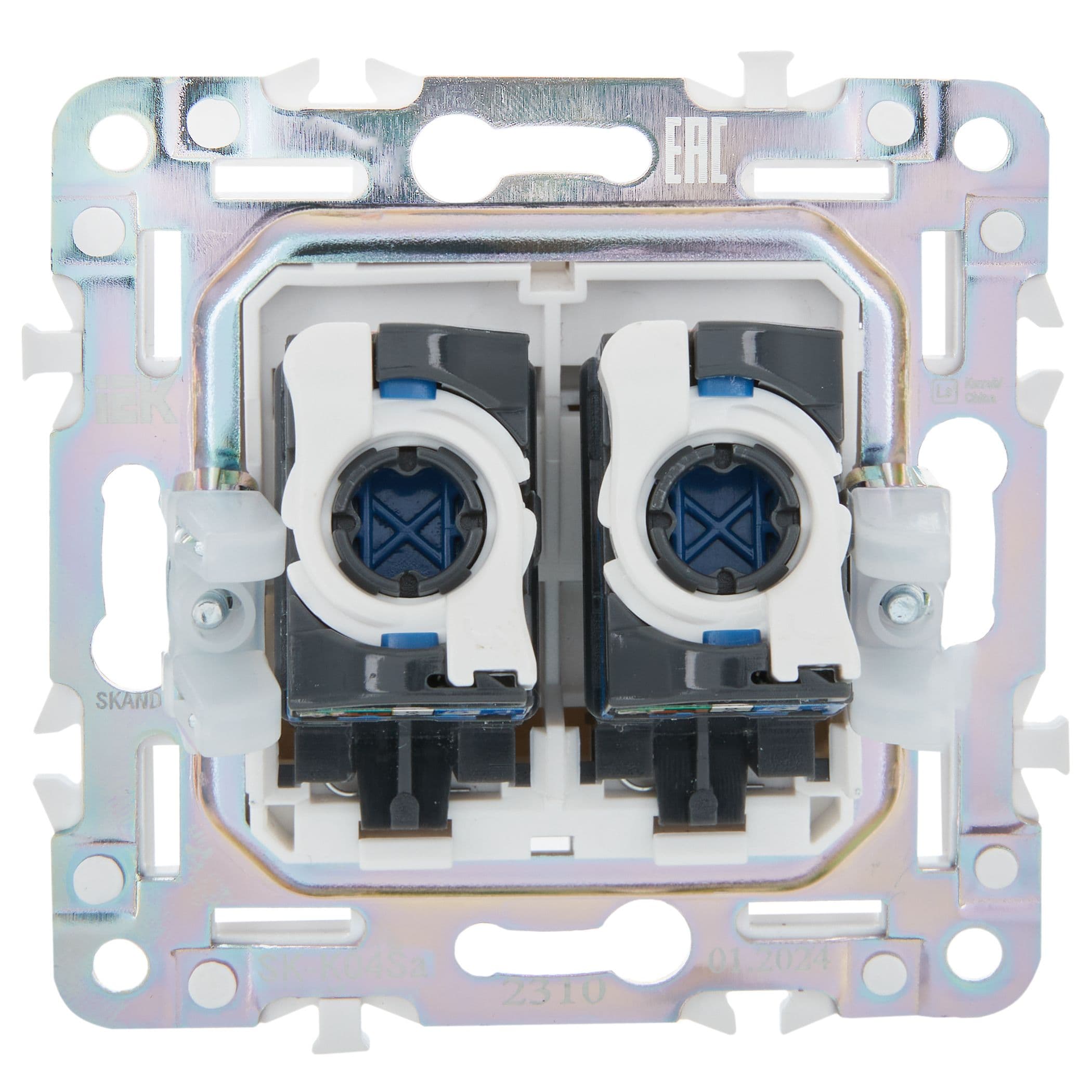 IEK SKANDY Песочный Розетка компьютерная двойная RJ45 кат.6 SK-K04Sa — миниатюра 3