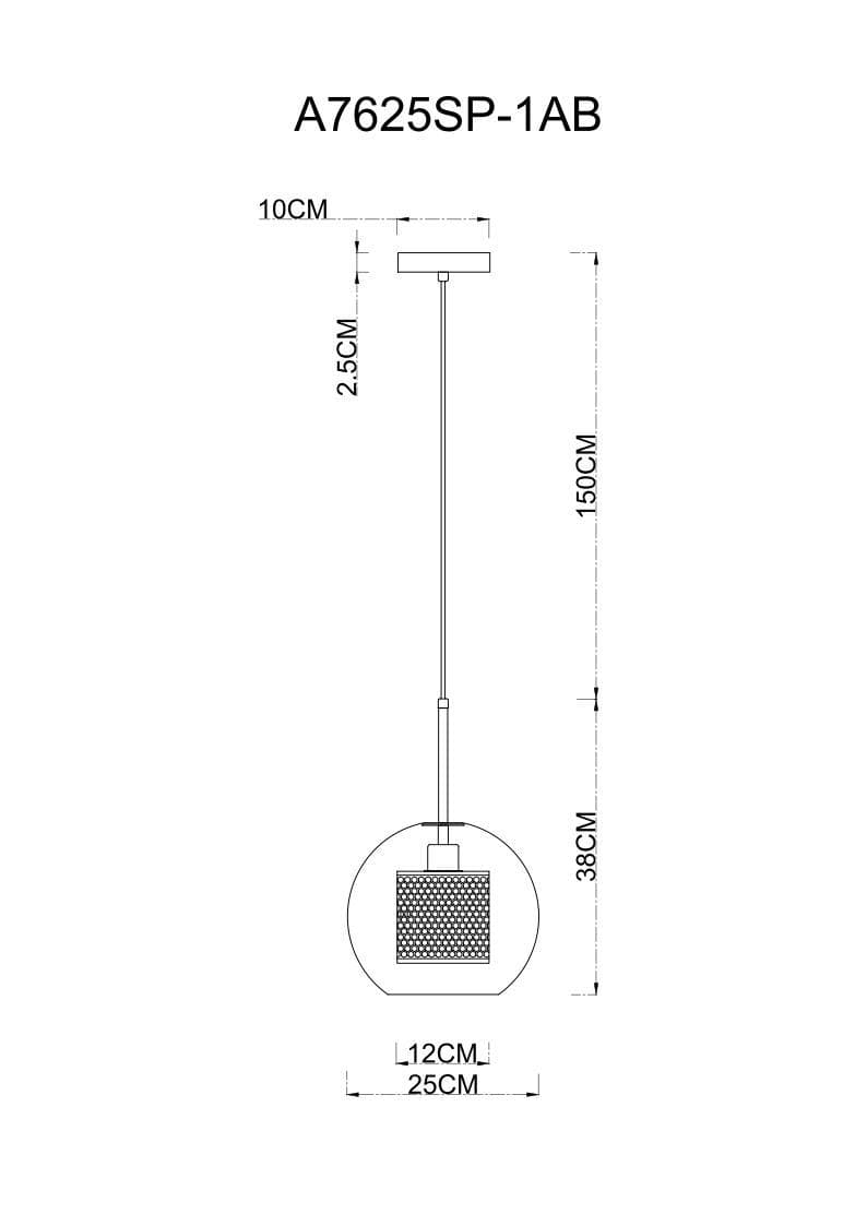 Arte Lamp A7625SP-1AB Подвесы — миниатюра 2