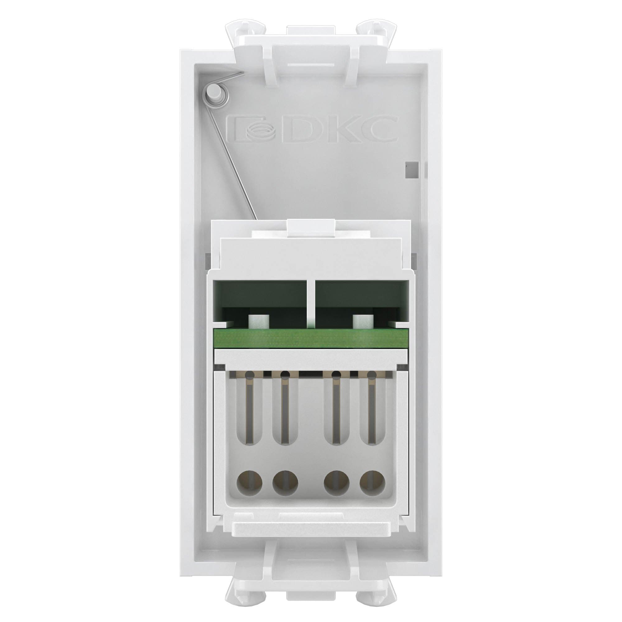 DKC Компьютерная розетка RJ-45 модульная, кат.6А, "Avanti", "Белое облако", 1 модуль 4400371 — миниатюра 3