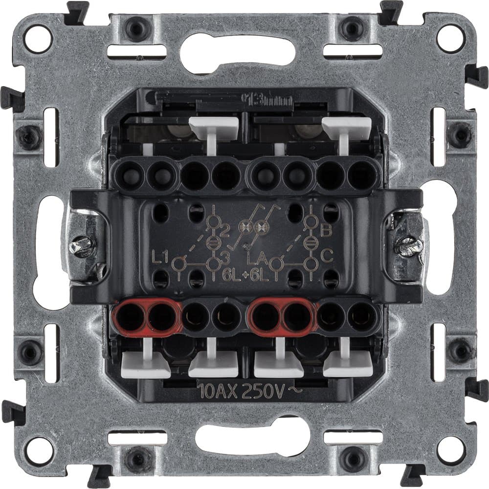Legrand Valena ALLURE DIY Сл.кость Переключатель 2-клавишный с подсветкой 10А 250В 752809 — миниатюра 2