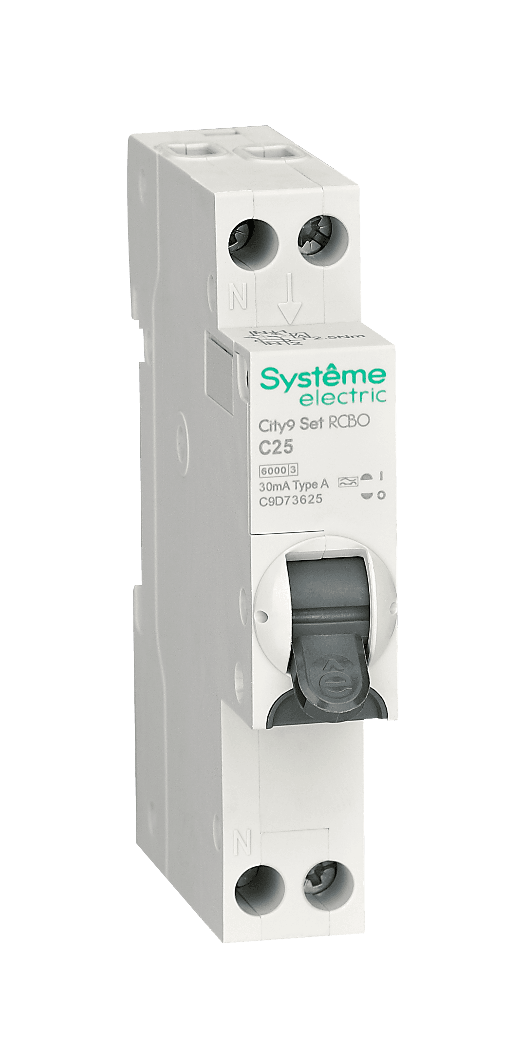 Systeme Electric City9 АВДТ 1П+Н C25 6000A 30мА A 18мм