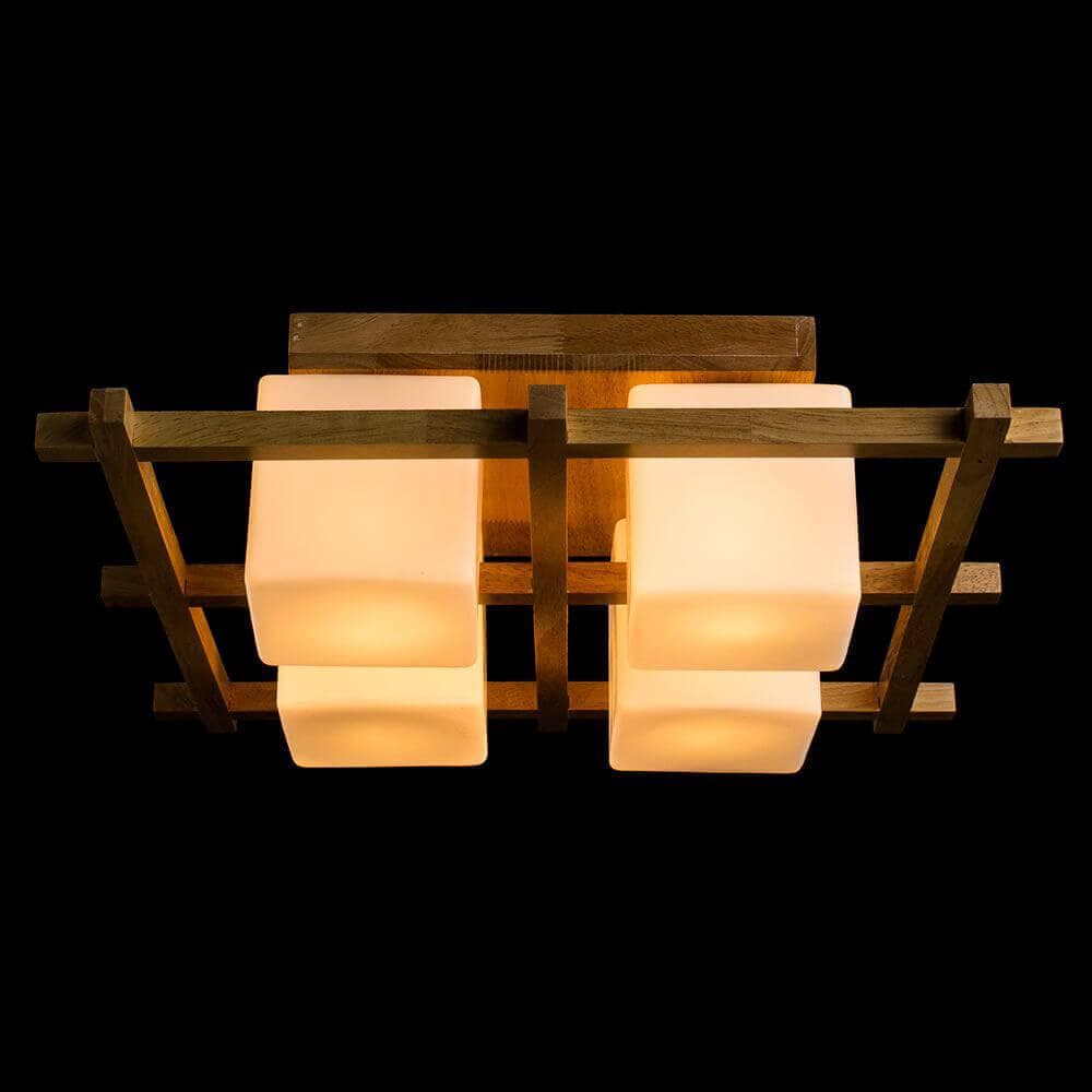 Arte Lamp Woods Бежевый/Белый Светильник потолочный 4x60W 4xE27 A8252PL-4BR — миниатюра 5