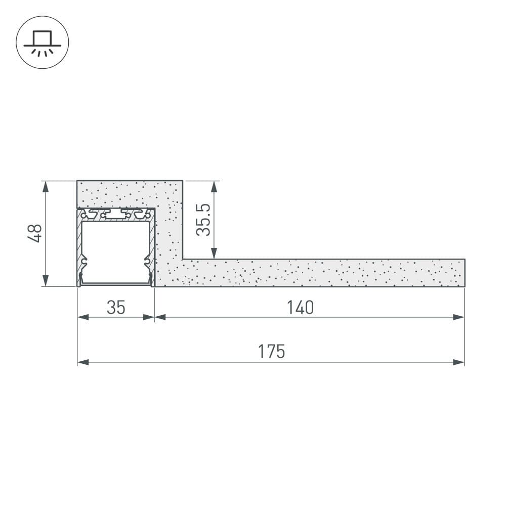 Arlight Гипсокартонный Модуль ARL-LINE-EDGE-35-2000 (ГКЛ 12.5мм) (-) 022936 — миниатюра 2