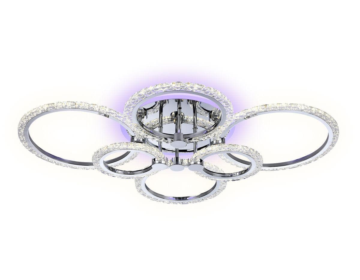 Ambrella Потолочный светодиодный светильник с пультом FA413/4+2 CH хром 132W 840*600*120 (ПДУ РАДИО 2.4G) — миниатюра 4