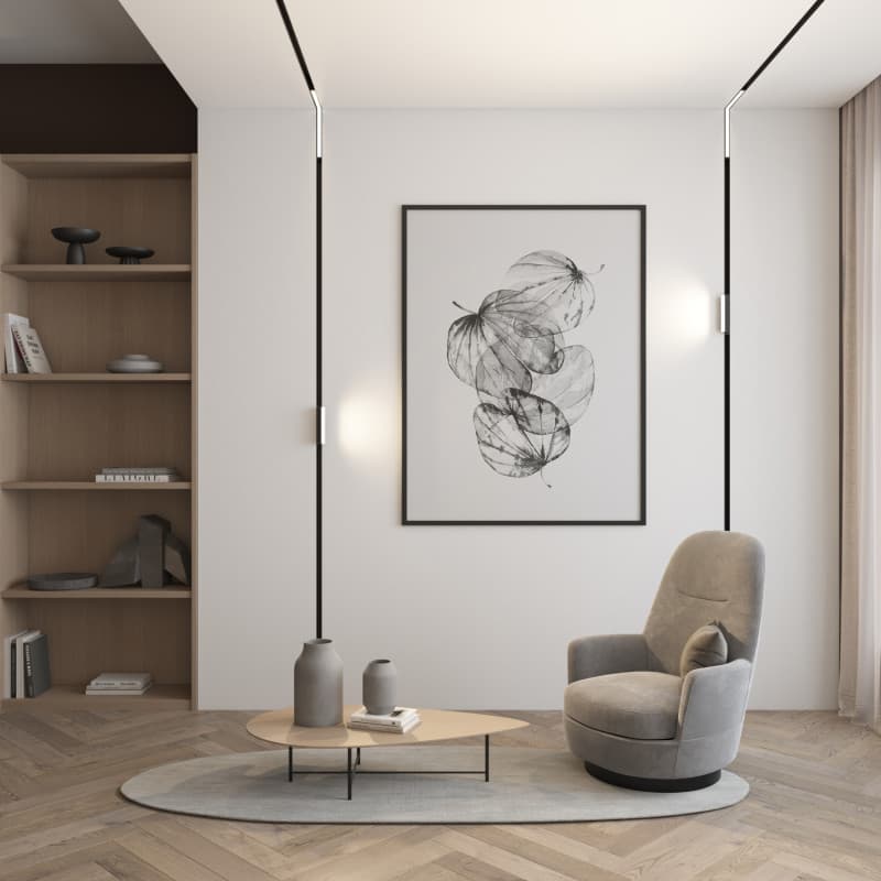 Denkirs DK8015-BK Угловой трековый светильник SMART LINEAR со светодиодом, L312*312, 220V, 18W, 3000-6000К, 120°, IP20, черный — миниатюра 10