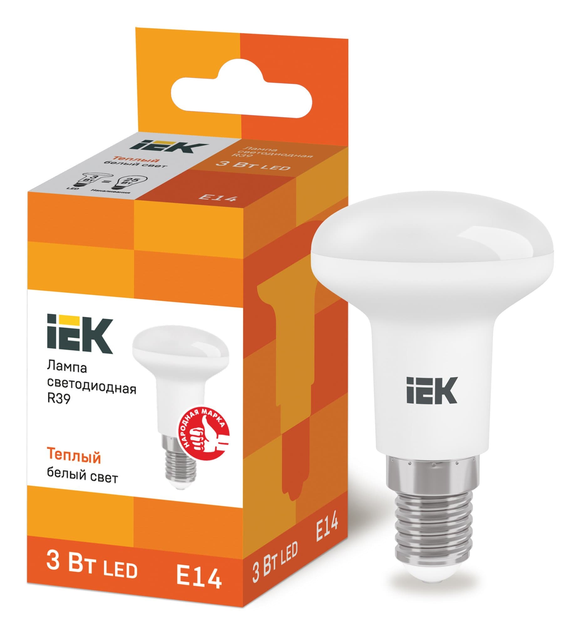 IEK Лампа светодиодная ECO R39 рефлектор 3Вт 230В 3000К E14 — миниатюра 1