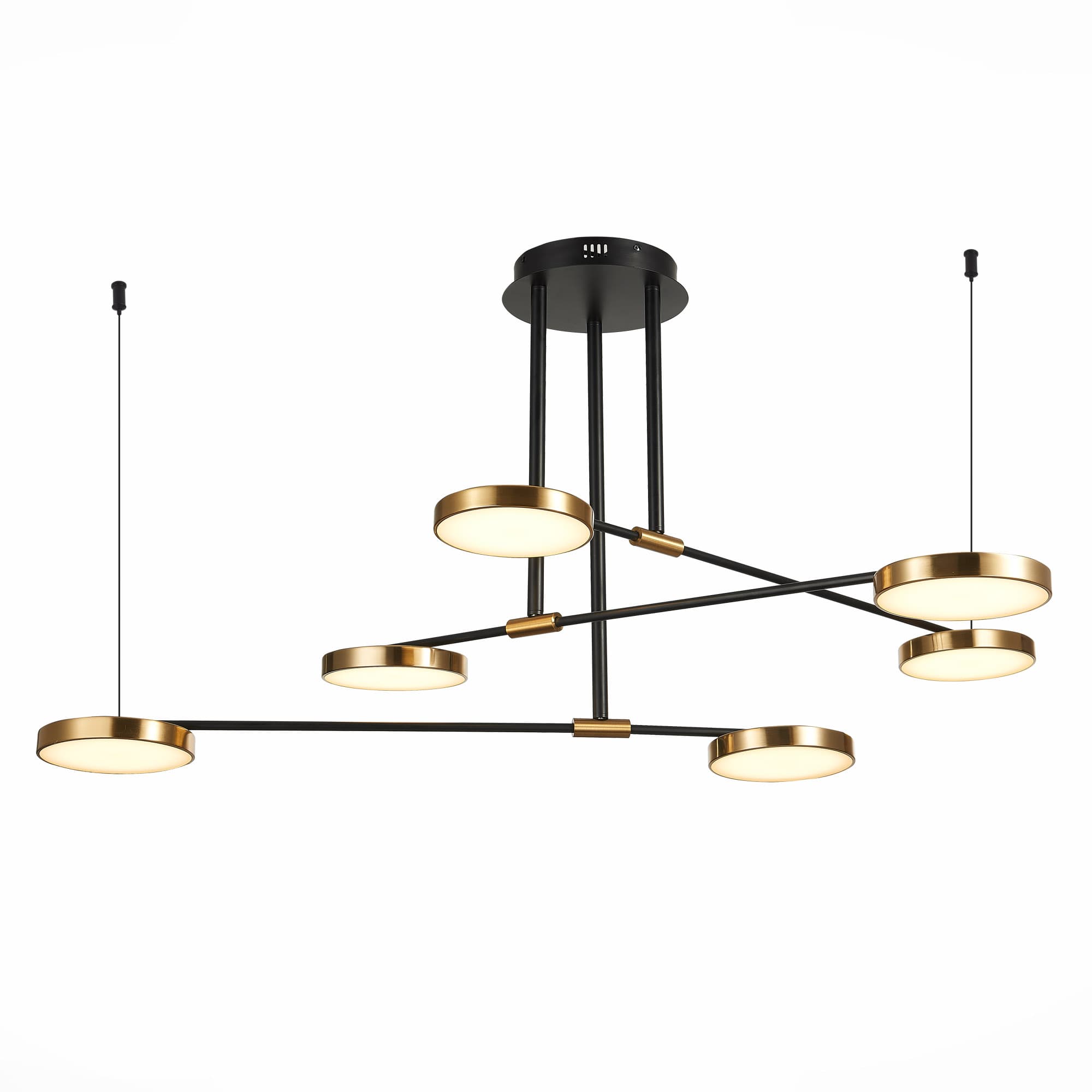 ST Luce SL1605.403.06 Светильник подвесной Черный/Латунь, Белый LED 6*7,5W 3000K