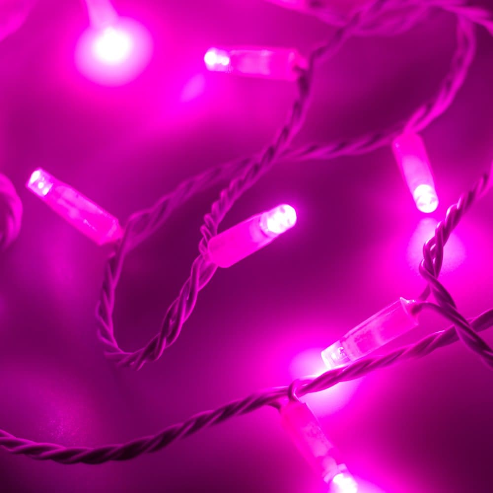 Arlight Светодиодная гирлянда ARD-STRING-CLASSIC-10000-WHITE-100LED-FLASH PINK (230V, 7W) (Ardecoled, IP65) 025822