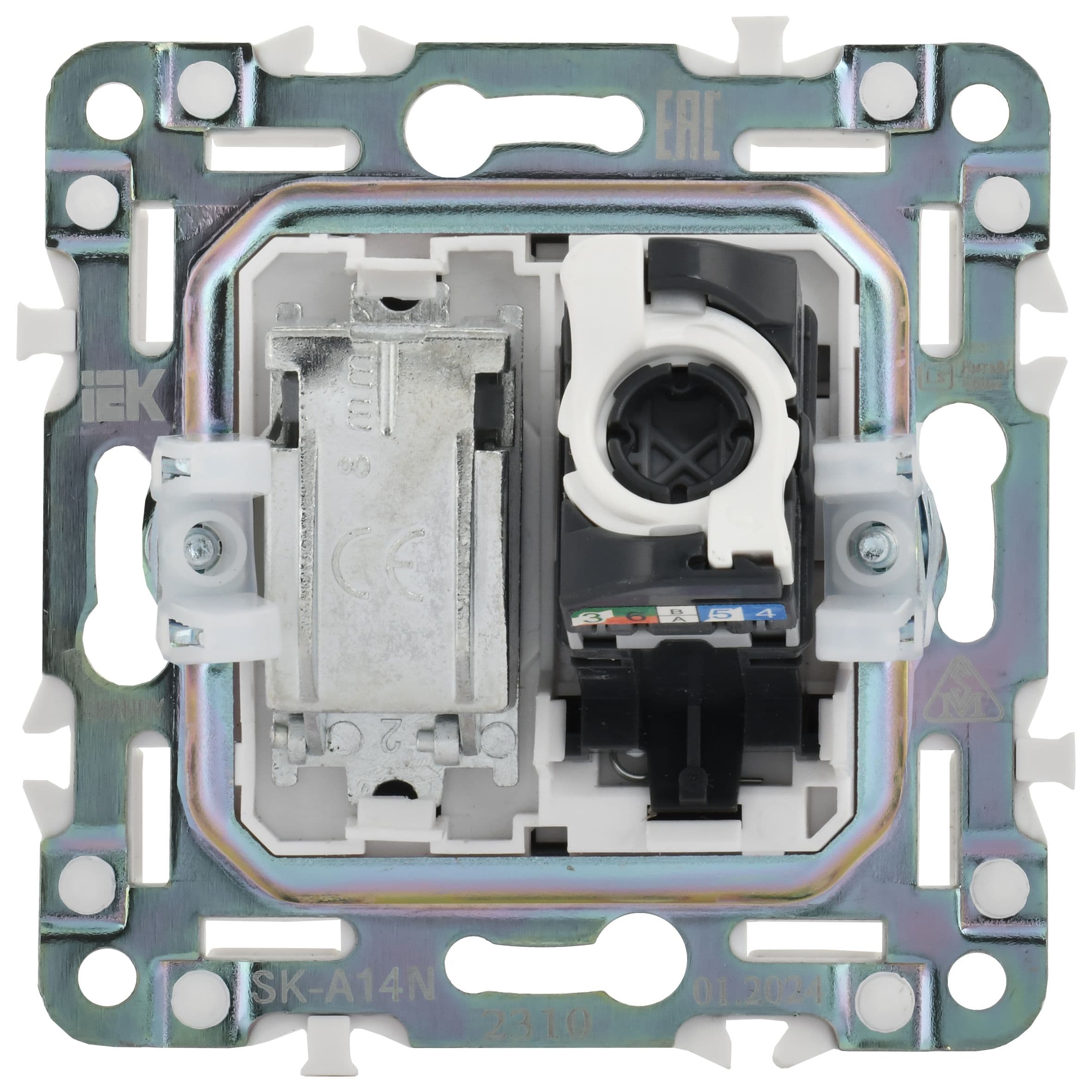 IEK SKANDY Никель Розетка двойная TV+RJ45 кат.5E SK-A14N — миниатюра 5