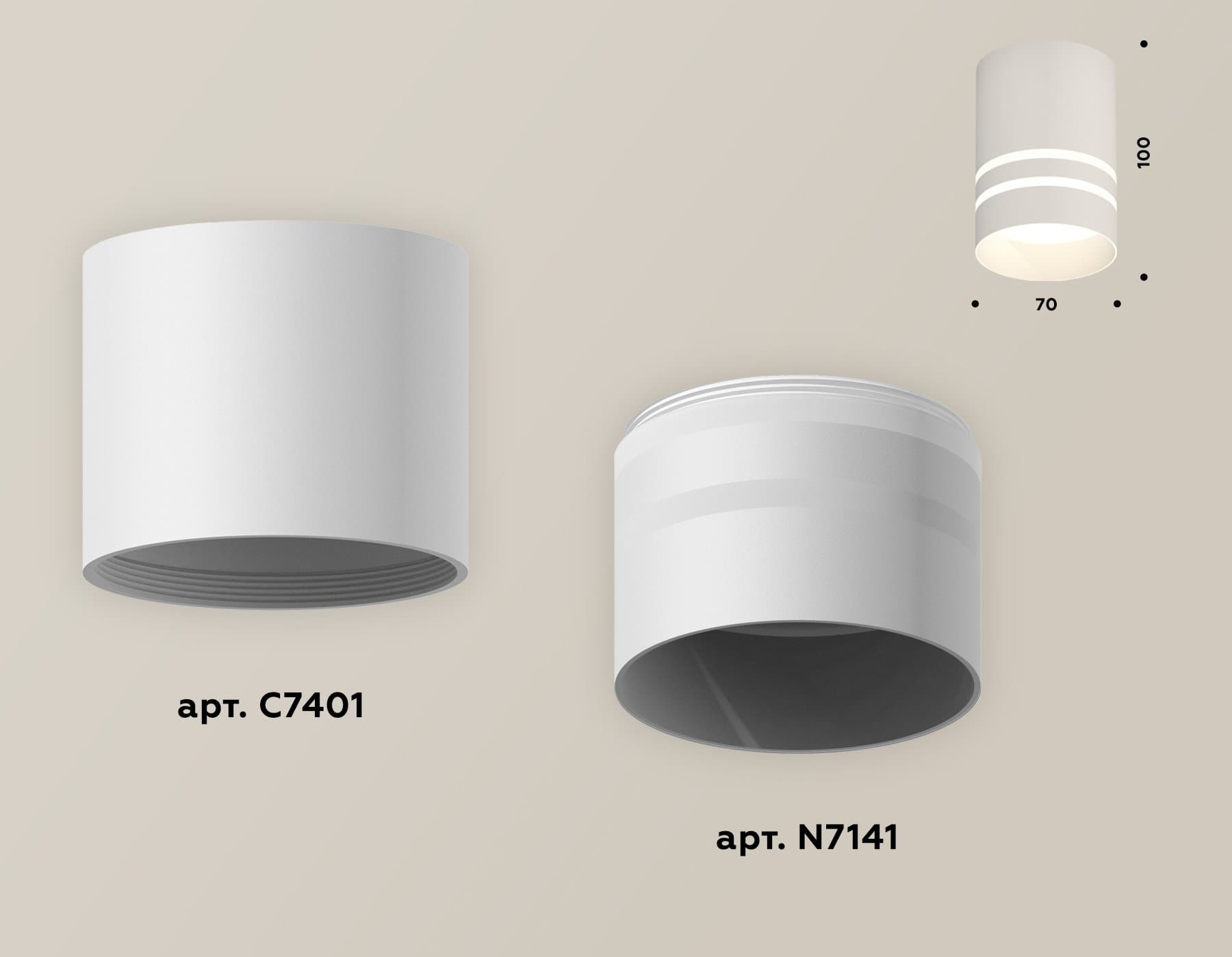 Ambrella Комплект накладного светильника XS7401042 SWH/FR белый песок/белый матовый MR16 GU5.3 (C7401, N7141) — миниатюра 3