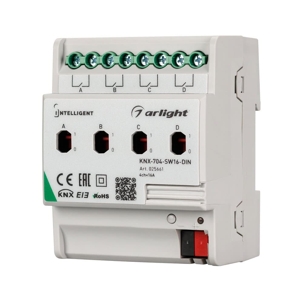Arlight INTELLIGENT Релейный модуль KNX-704-SW16-DIN (BUS, 4x16A) (-) 025661 — миниатюра 4