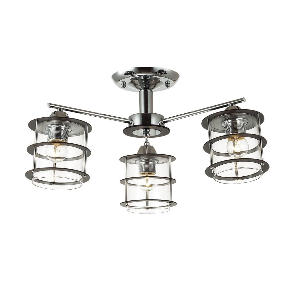 Lumion 3504/3C LN18 215 хром/плафон стекло/дерев.декор на плафоне Люстра потолочная Е27 3*60W 220V ROTONDUM