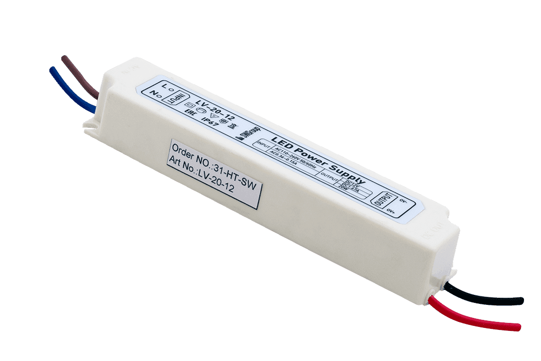 SWG Блок Питания для ленты IP 67 пластик 20 W, 12V LV-20-12