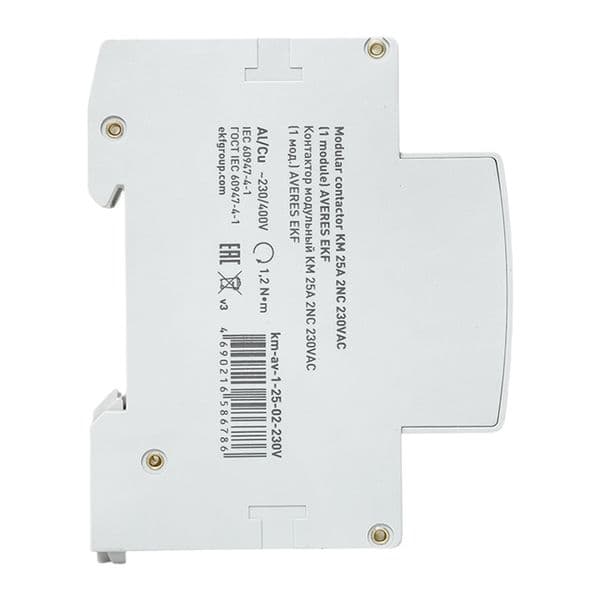 EKF Контактор модульный КМ 25А 2NC 230В АС (1 мод.) AVERES — миниатюра 4