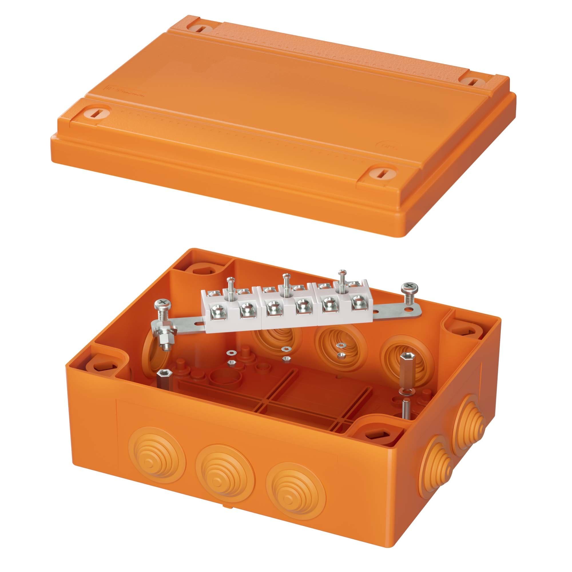 DKC Коробка пластиковая FS с кабельными вводами и клеммниками, IP55, 240x190x90 мм, 6р, 450V, 32A, 10 мм2, нерж.контакт