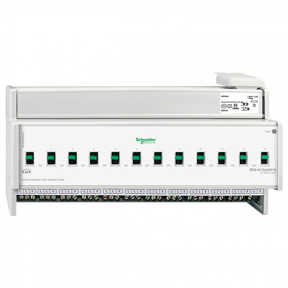 SE Merten KNX Актор 12-канальный 230V 16А возможность ручного управления DIN-рейка MTN648493