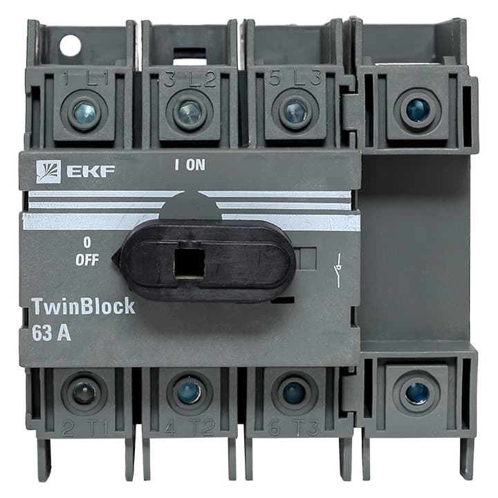 EKF PROxima Рубильник 63A 4P c рукояткой управления для прямой установки TwinBlock — миниатюра 3