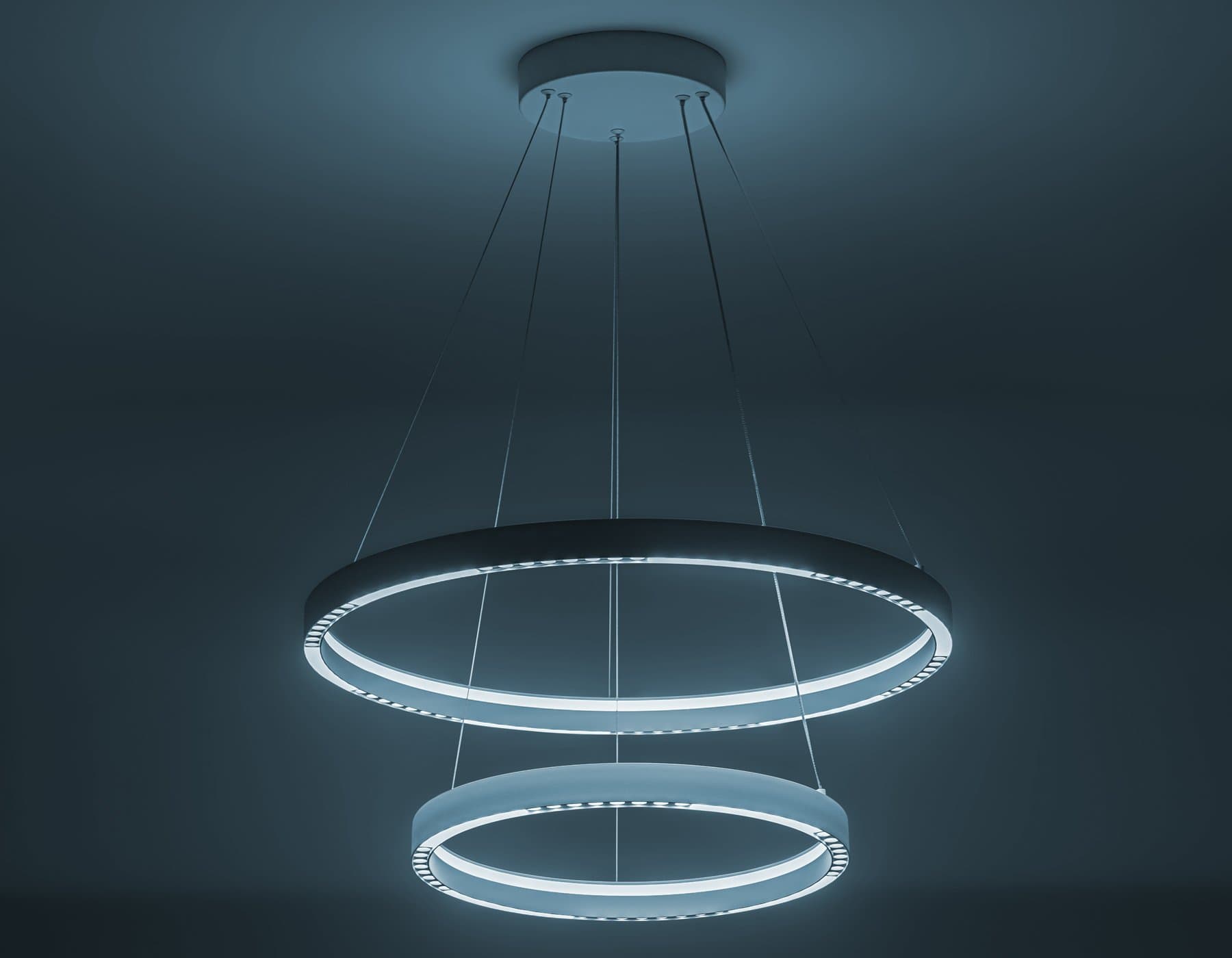 Ambrella Светильник подвесной светодиодный FL5862/2 WH белый 45W 3000K/4200K/6400K D600/400*830 (без ПДУ) — миниатюра 5