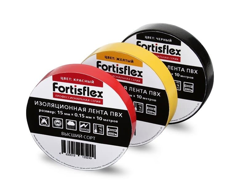 Изолента ПВХ 15x0.15х10 зеленая (Fortisflex) 71225