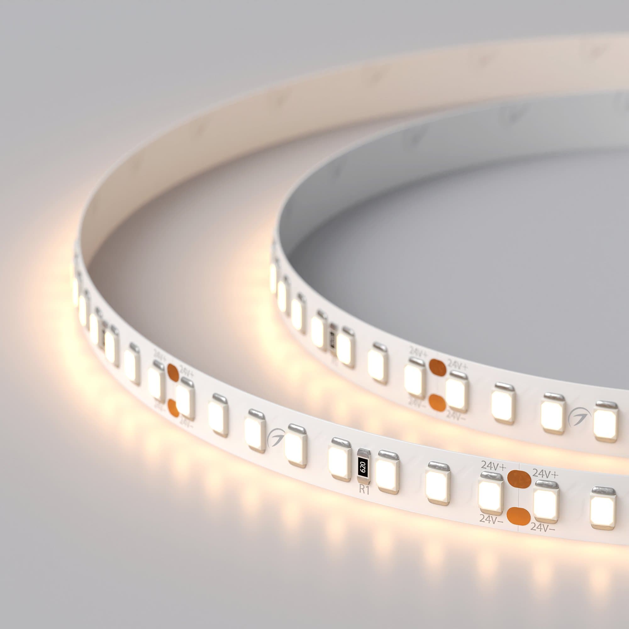 Arlight Светодиодная лента RT-A160-8mm 24V Warm3000 (12 W/m, IP20, 2835, 5m) (высок.эфф.150 лм/Вт) 024538(2) — миниатюра 3