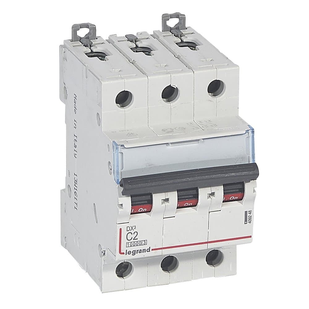 Legrand DX3 Автоматический выключатель 3P 2A (С) 10kA/16kA 409248 — миниатюра 1