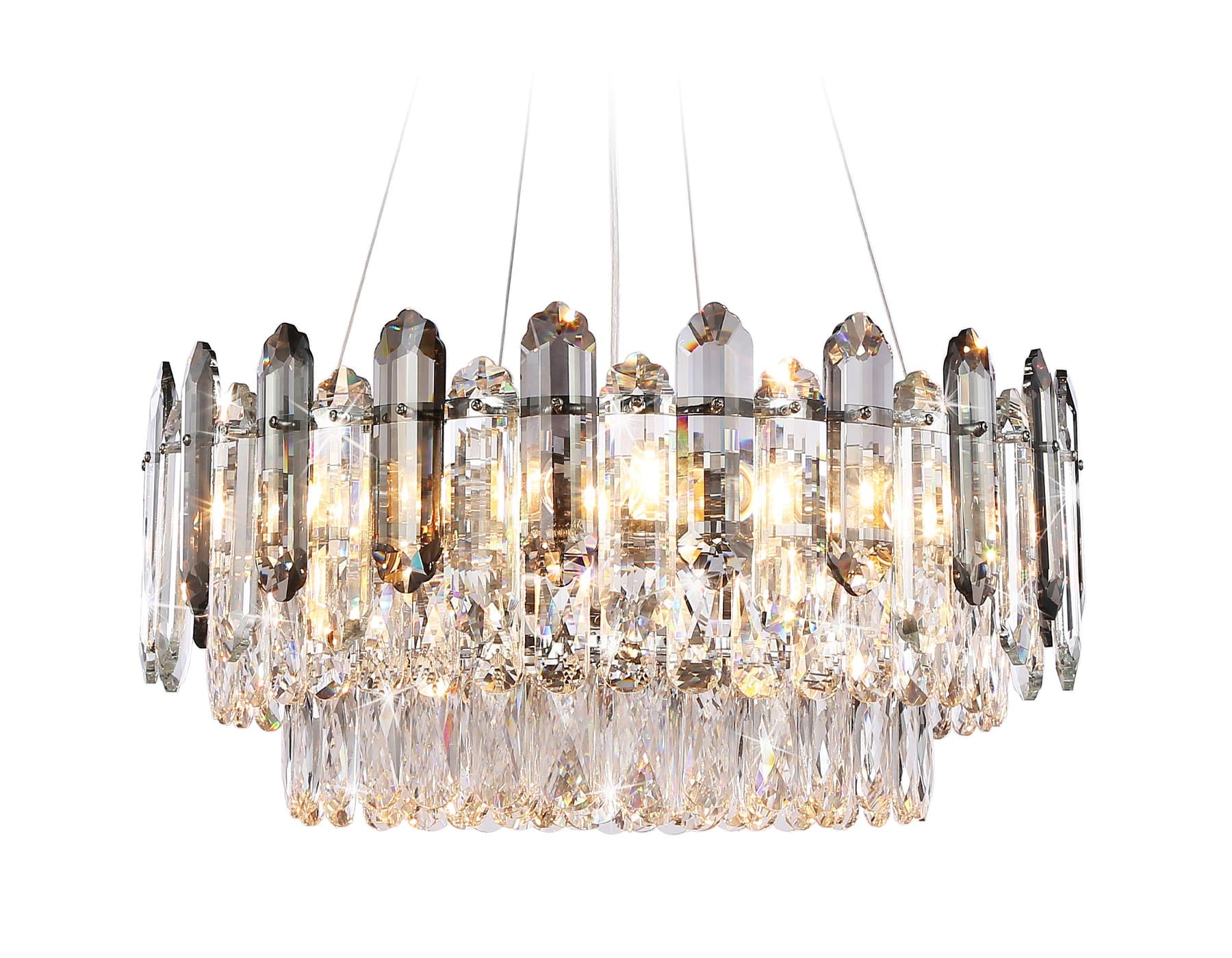 Ambrella Подвесная люстра с хрусталем TR5191/11 CH/CL/SM хром/прозрачный/дымчатый E27*11 max 40W D550*250