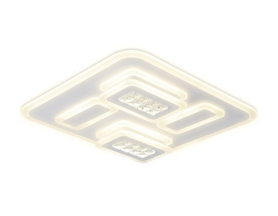 Ambrella Потолочный светодиодный светильник с хрусталем FA257 GR серый 134W 500*500*80 (ПДУ РАДИО 2.4)