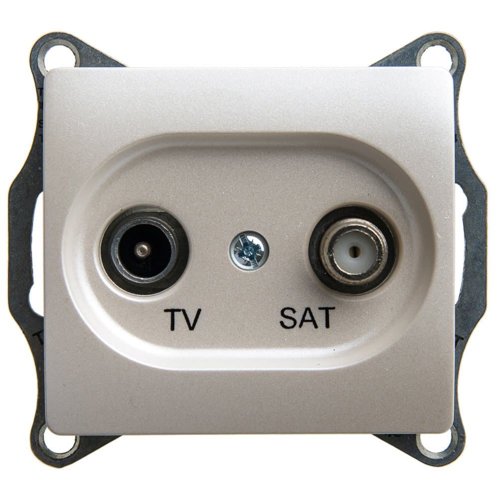Systeme Electric Glossa Перламутр Розетка TV-SAT оконечная 1DB — миниатюра 1