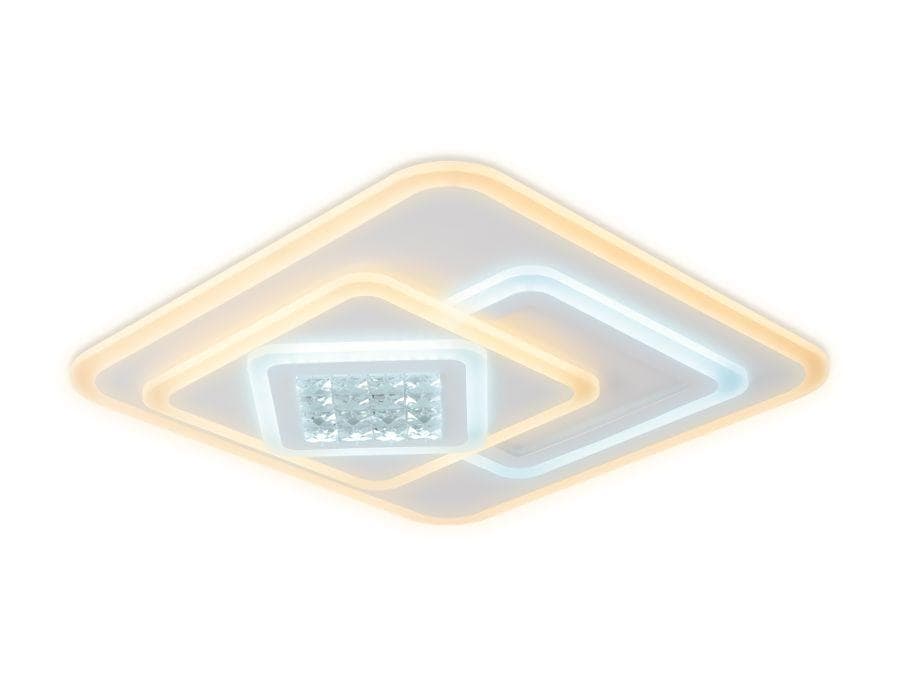 Ambrella Потолочный светодиодный светильник с хрусталем FA255 WH белый 118W 500*500*80 (ПДУ РАДИО 2.4) — миниатюра 2