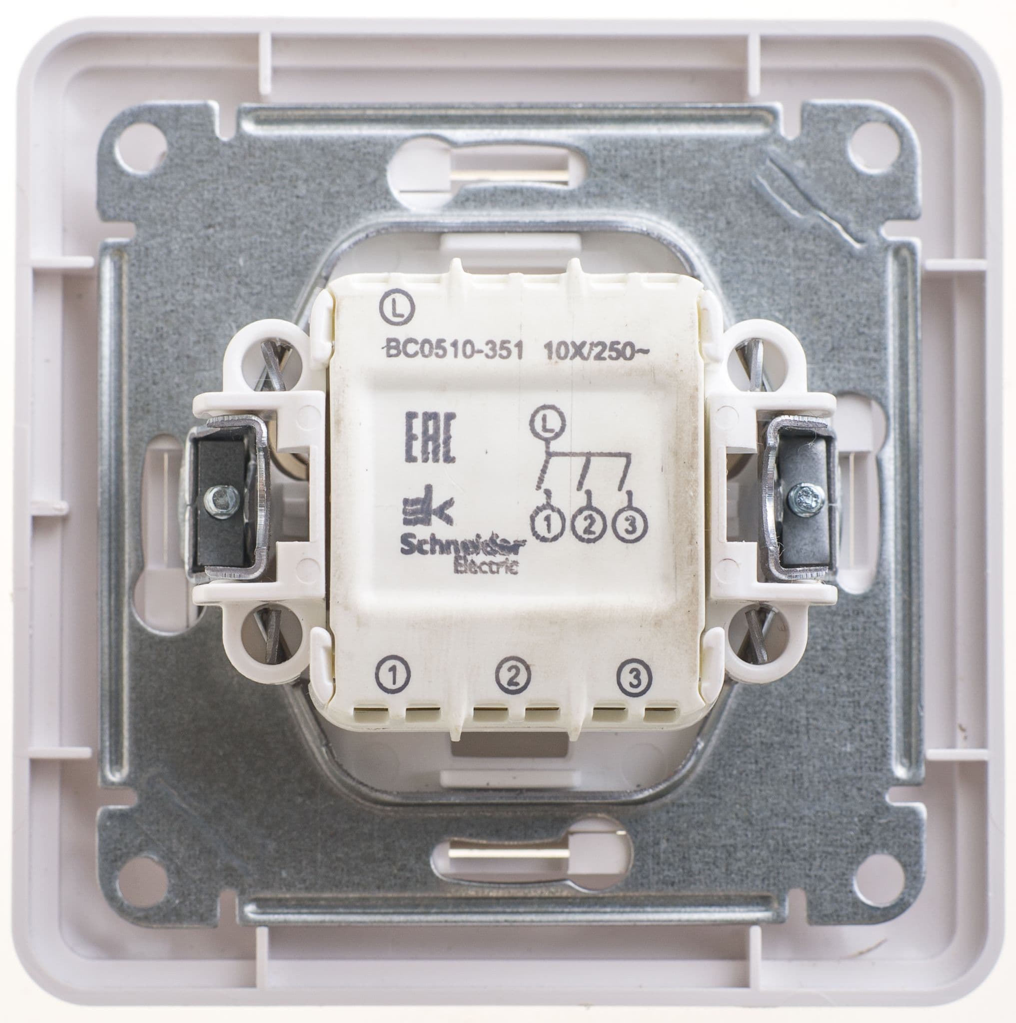 Systeme Electric Wessen 59 Бел Выключатель 3-клавишный, 10АХ (в сборе) — миниатюра 2