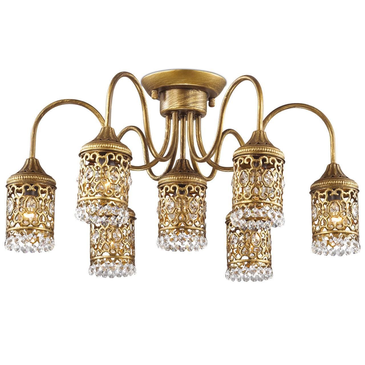 Odeon Light 2641/7C ODL14 240 "под бронзу"/хрусталь Люстра потолочная  E14 7*40W 220V Salona — миниатюра 1