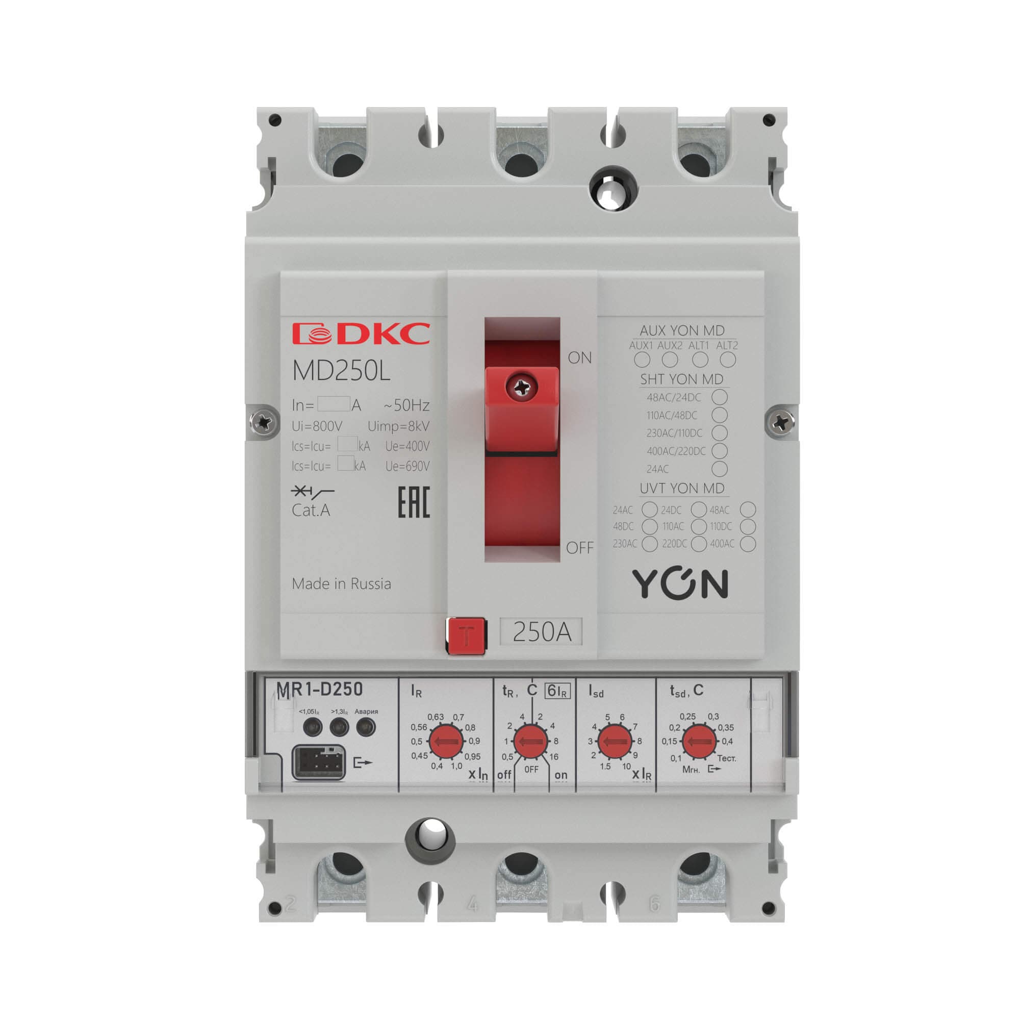 DKC YON pro Автоматический выключатель MD250N-MR1 3P 250А 40kA Ir 0.4…1xIn Isd 1.5…10xIn