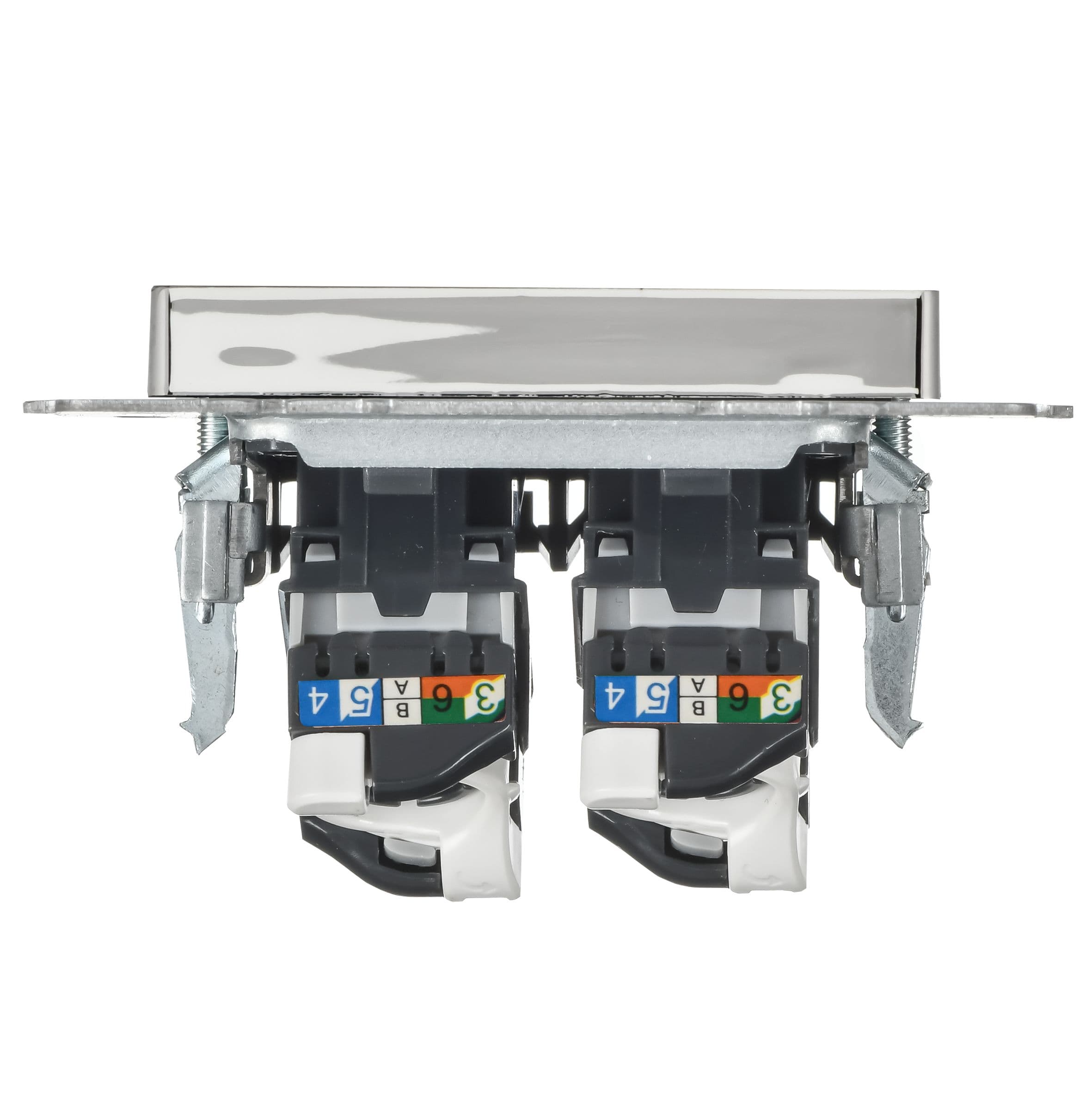 IEK BRITE Металл Хром/никель Роз. комп. 2-ая RJ45 кат.6 РК11-2-БрГН — миниатюра 5
