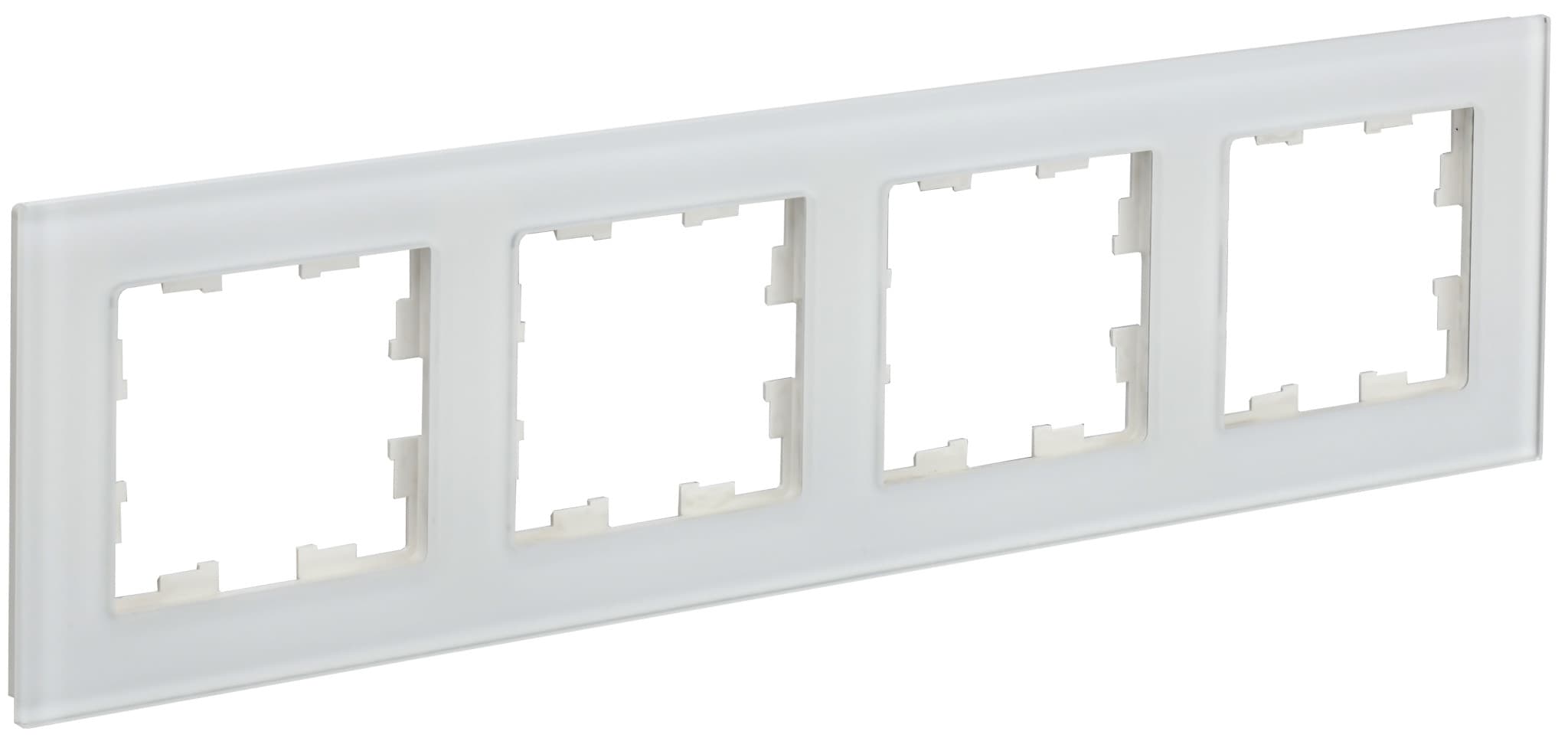 IEK BRITE DECOR Белый матовый стекло Рамка 4-м РУ-4-2-Бр