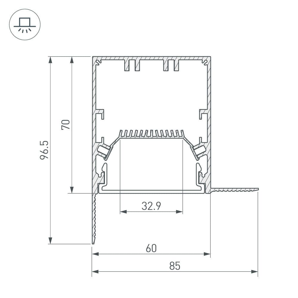 Arlight Угол SL-LINIA55-FANTOM-EDGE внутренний (Металл) 030136 — миниатюра 3