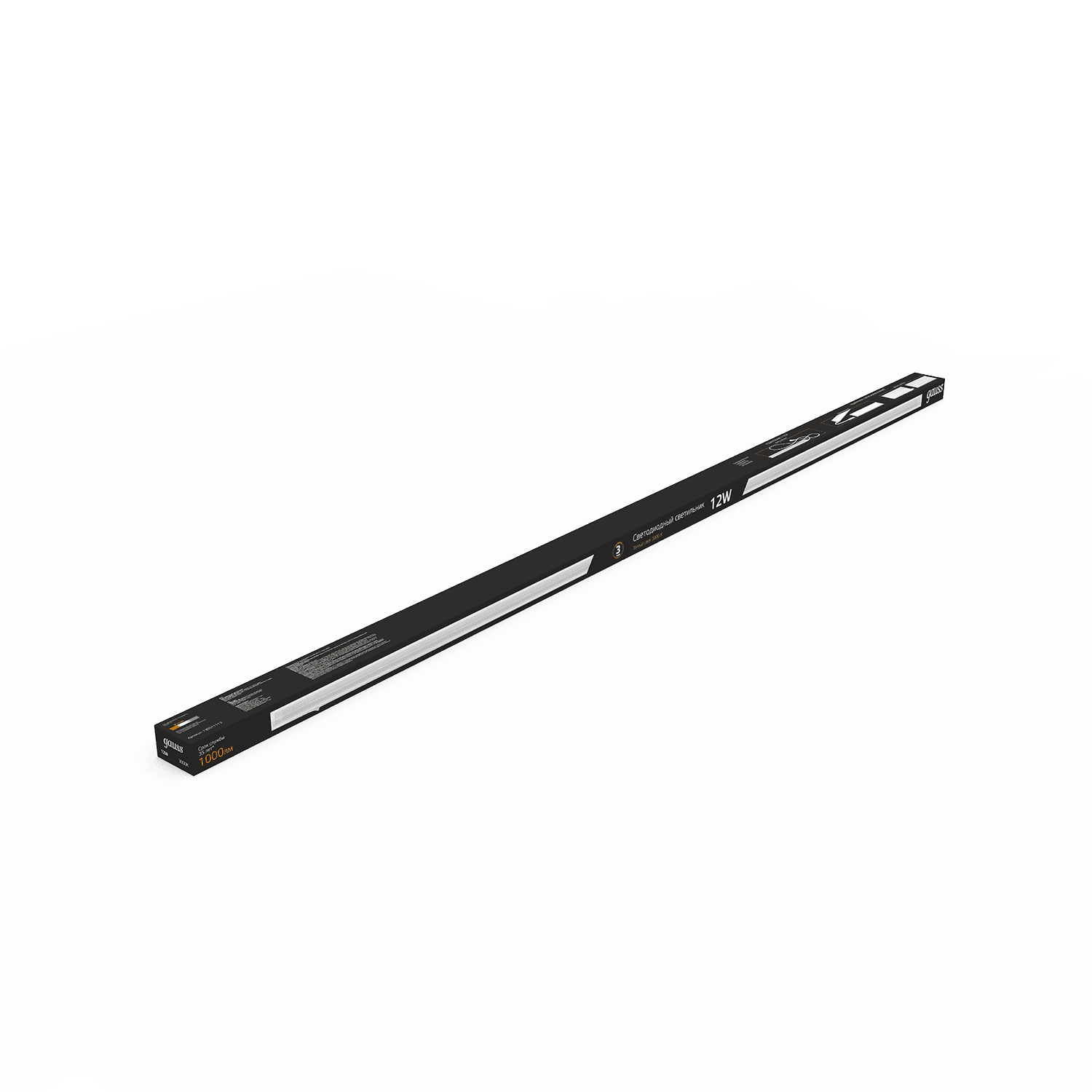 Gauss Светильник TL линейный 12W 1000lm 3000K IP20 865х22х37 (к.п. 1м, Коннект2шт, креп 1шт) LED 5 130511112 — миниатюра 4