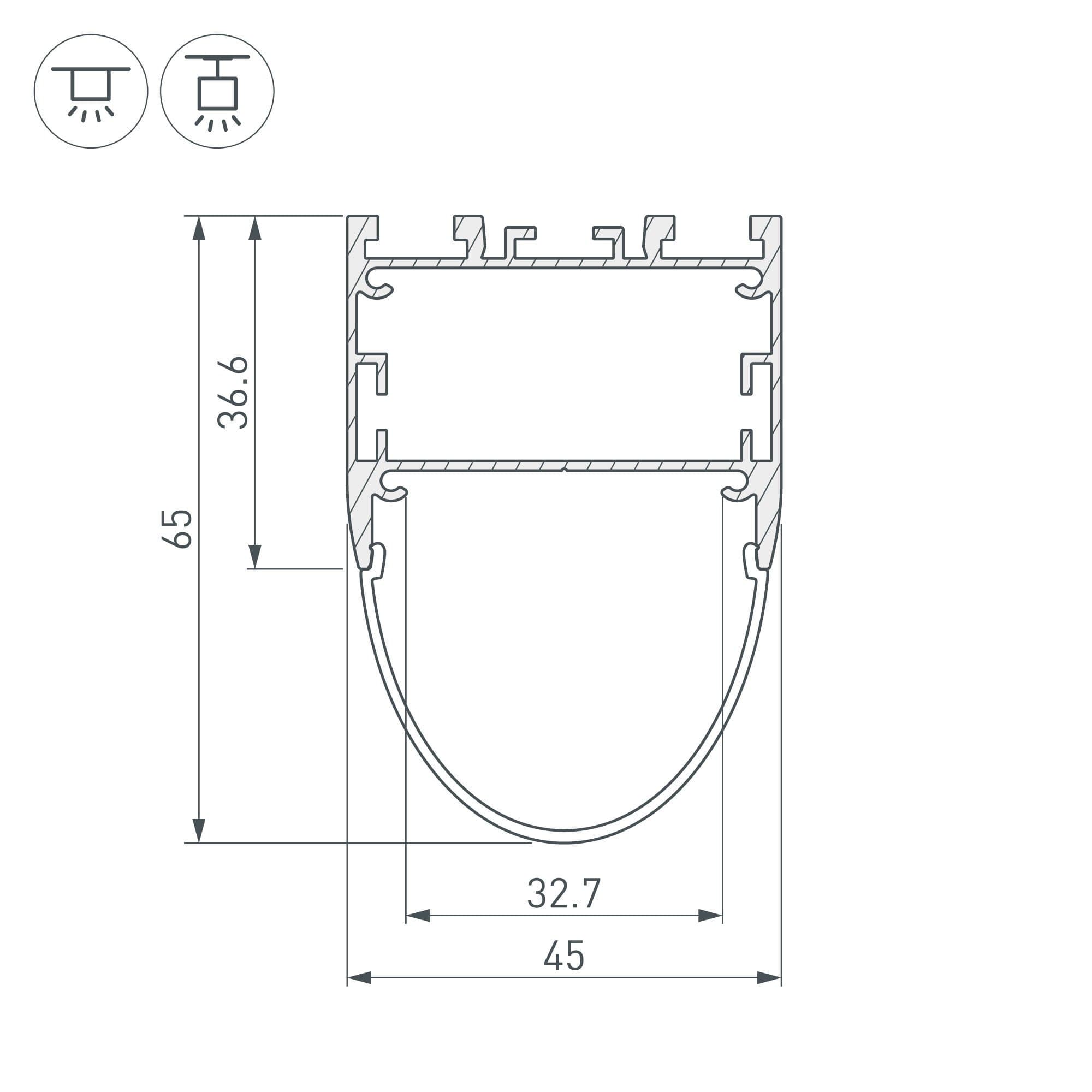 Arlight Профиль ARH-LINE-B-3652-2000 ANOD (Алюминий) 036347 — миниатюра 3