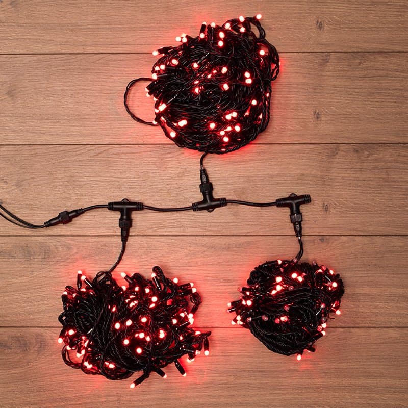 NEON-NIGHT Гирлянда "LED ClipLight" 24V, 3 нити по 20 м, свечение с динамикой, цвет диодов Красный 323-302 — миниатюра 1